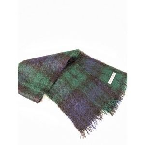 Amanda Smith Mohair Wool Woven Plaid Scarf